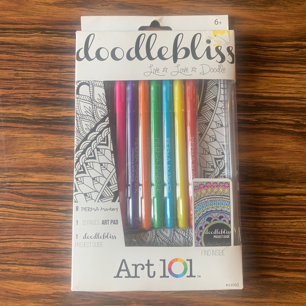 Doodle Bliss - 12 Prints with Markers